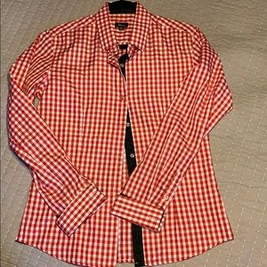 Red/white checkered button down